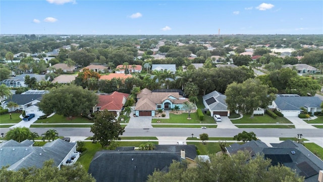 aerial view with a residential view