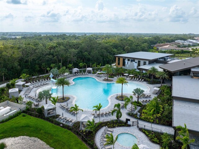 view of pool featuring a patio area