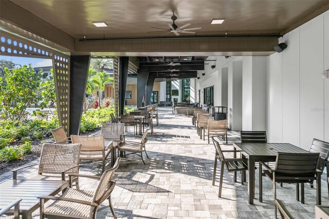 view of patio / terrace with ceiling fan