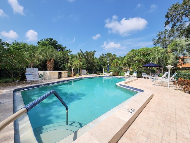 view of pool with a patio area