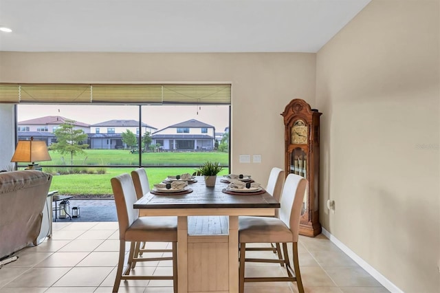 view of tiled dining space