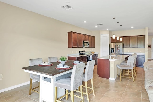 view of tiled dining area