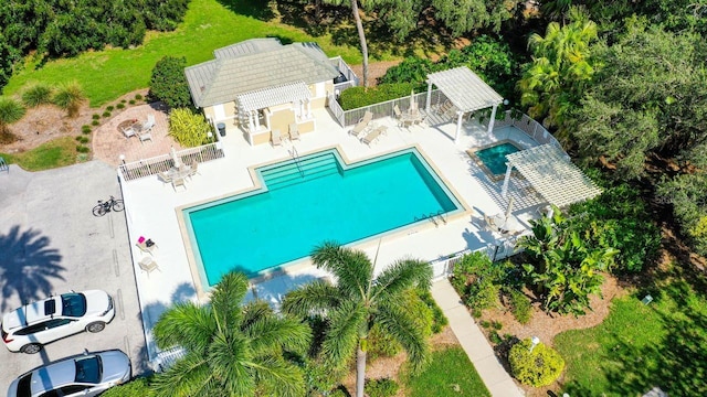 7217 Churston Ln, University Park, FL 34201 - view from above of property with a pool