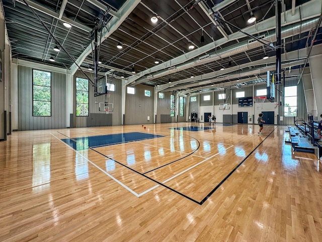 view of basketball court with a wealth of natural light