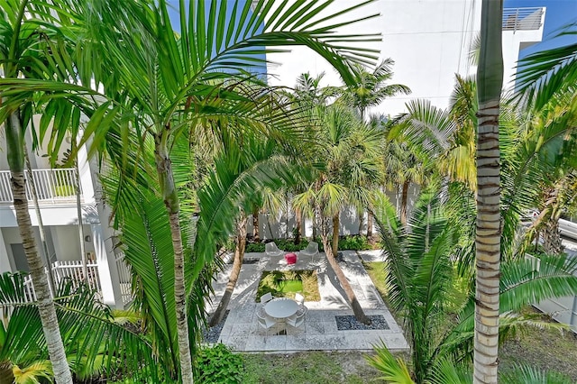 view of community featuring a patio area