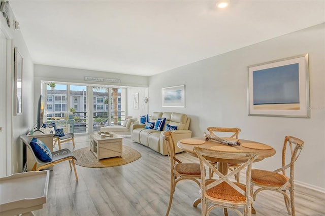 interior space with light hardwood / wood-style flooring