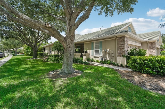 exterior space with a yard