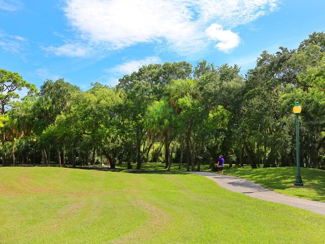 view of home's community with a yard