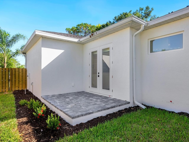 doorway to property with french doors