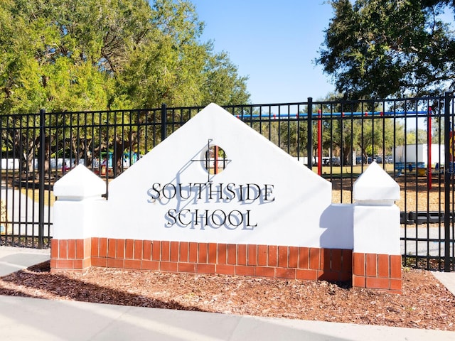 view of community sign