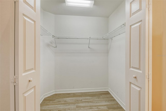 spacious closet with light wood finished floors