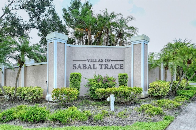 view of community sign