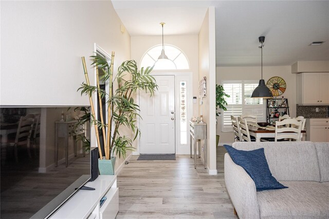 entrance foyer featuring light hardwood / wood-style flooring