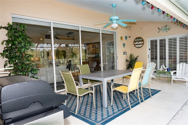 view of patio / terrace featuring ceiling fan