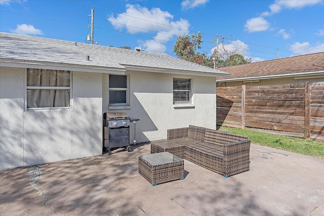 view of patio featuring grilling area and an outdoor living space