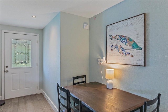 foyer featuring light hardwood / wood-style flooring