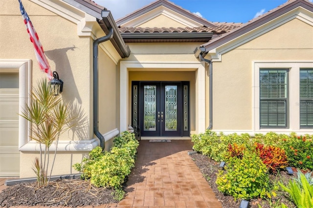 entrance to property with french doors