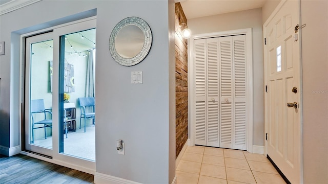 entryway featuring light wood-type flooring and plenty of natural light