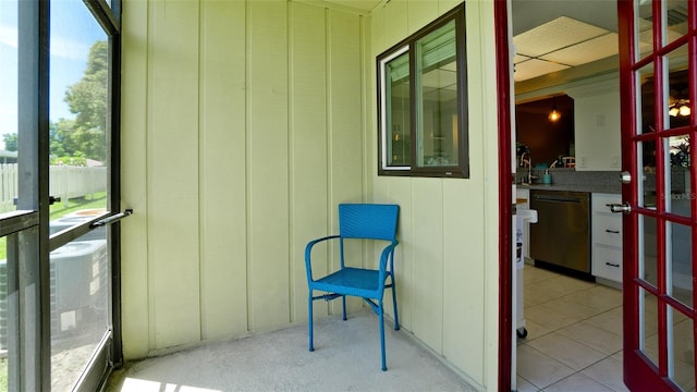 exterior space featuring a wealth of natural light and french doors