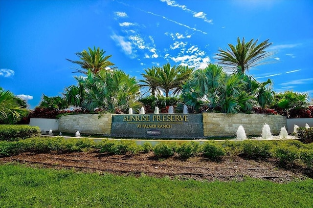 view of community sign