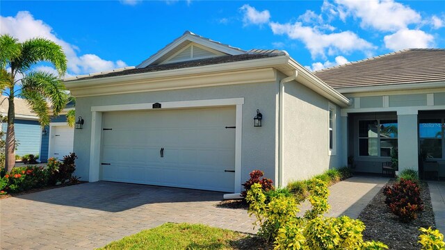 view of home's exterior with a garage