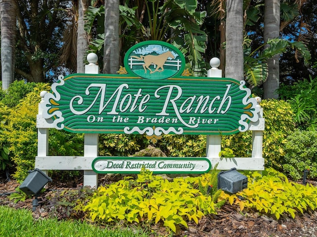 view of community sign