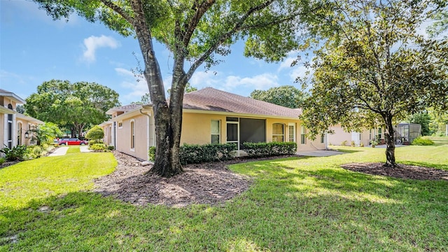 view of front of house with a front yard