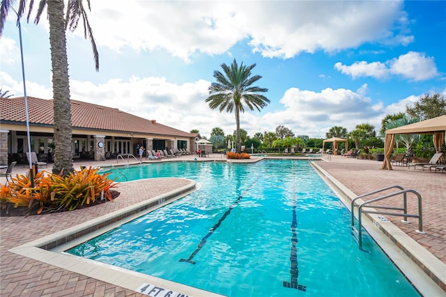 view of pool with a patio area