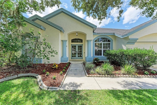 doorway to property with french doors