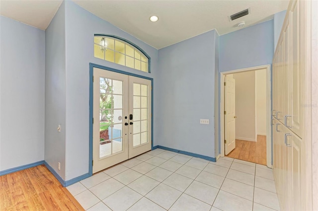 interior space with french doors