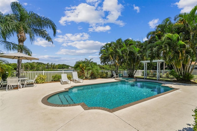 view of pool with a patio