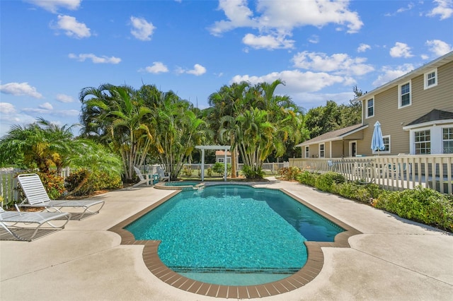 view of pool featuring a patio area