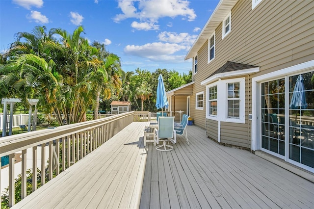 view of wooden deck