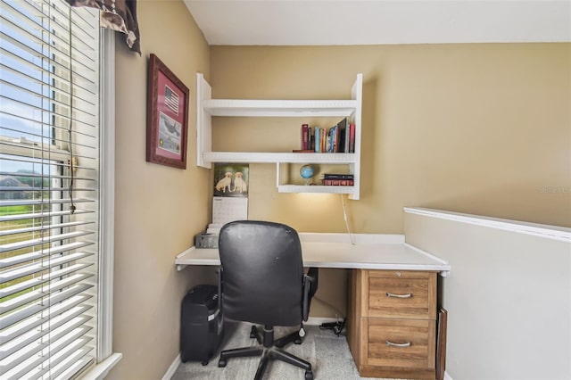 home office featuring carpet floors