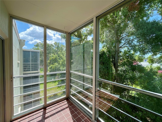 view of unfurnished sunroom