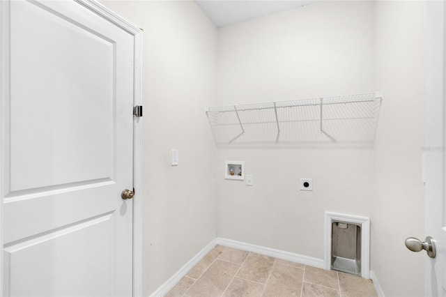 washroom with baseboards, laundry area, washer hookup, and hookup for an electric dryer