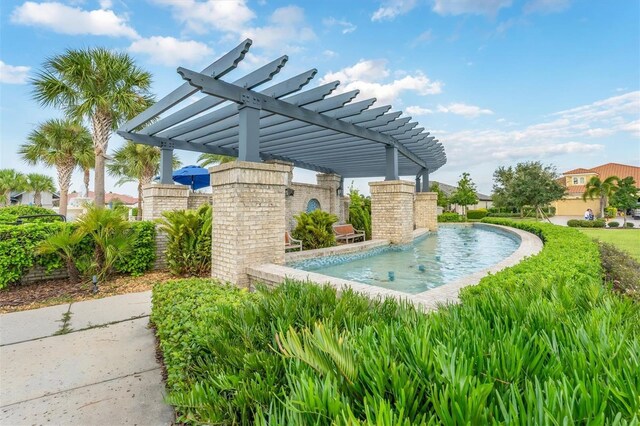 view of pool featuring a pergola