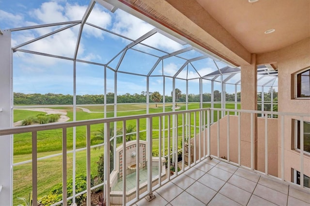 view of patio / terrace with a lanai