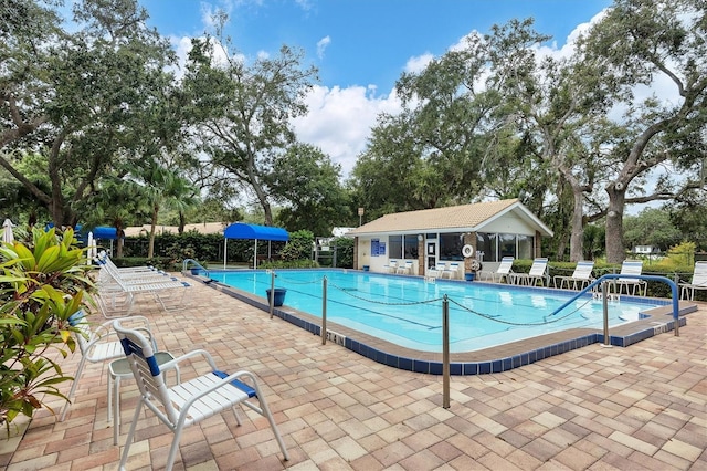 view of pool with a patio area