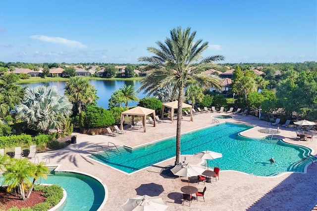 view of pool featuring a patio