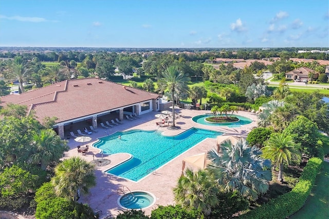 view of pool with a patio area and a community hot tub