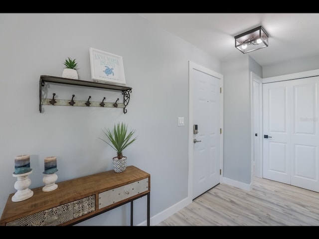 interior space featuring light wood-type flooring