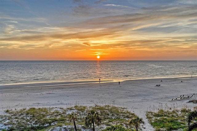 property view of water with a beach view