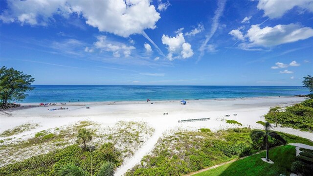 property view of water with a beach view