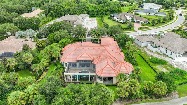 drone / aerial view with a residential view