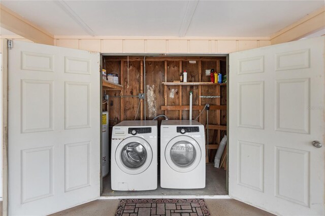 laundry area with washing machine and dryer and laundry area