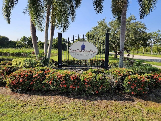 view of community sign