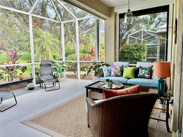 view of sunroom