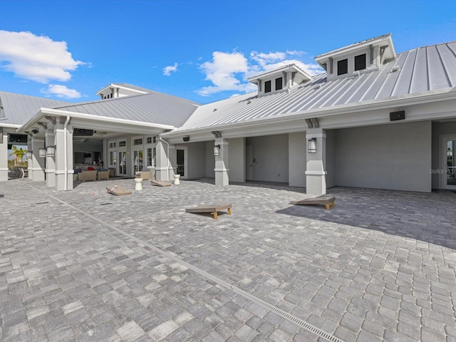 view of front of home with a patio