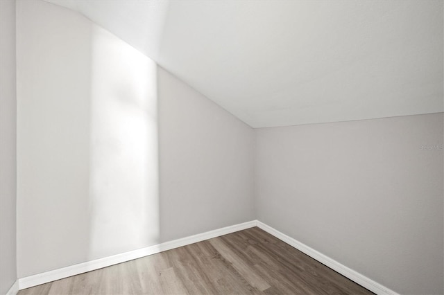 additional living space featuring vaulted ceiling and wood-type flooring